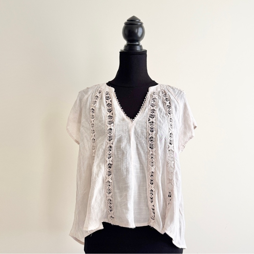 Embroidered Women's Top, Vintage American Rag Crochet Small, NWT flaws, festival